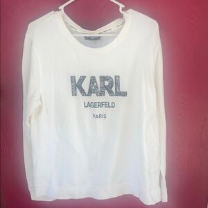 Karl Lagerfeld off White Graphic Sweatshirt